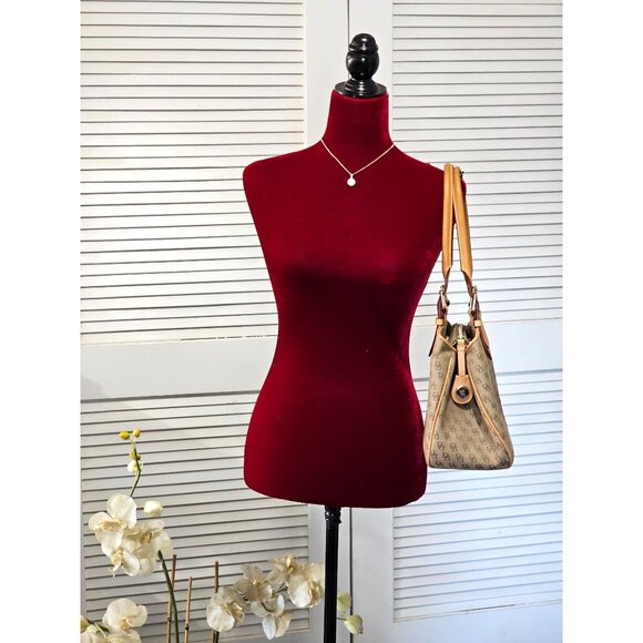 Dooney and Bourke Mocha Signature Monogram Logo Purse Satchel Medium 1701 - Picture 16 of 16